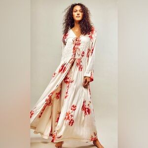 Free People Bright Blooms Maxi Robe/ Tunic Dress